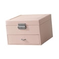 thumbnail image 2 of Joyero Yinane Organizador de joyas de Doble capa de Cuero PU rosa, 2 of 8