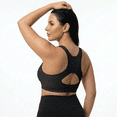 thumbnail image 3 of Women's Wire‑Free Cross Back Sports Bra, Front Closure Lift & Support Anti‑Sag Seamless Bralette, M‑XXL, 3 of 8