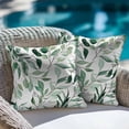thumbnail image 4 of Decorative Throw Pillow Covers 20x20 Inch Set of 2 Green Leaf Home Decor Pillow Cases for Couch, Watercolor Leaf Cushion Case for Living Room Bedroom Bed Car Chair, 4 of 9