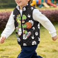 thumbnail image 3 of FKELYI Green Dinosaur Basketball Print Boys Quilted Jacket Vest, 11-12Y, Stand Collar, Sleeveless Jacket with Pockets, Water Resistant Coat, Fall Winter Outerwear, Full Zip Warm Vest, 3 of 7