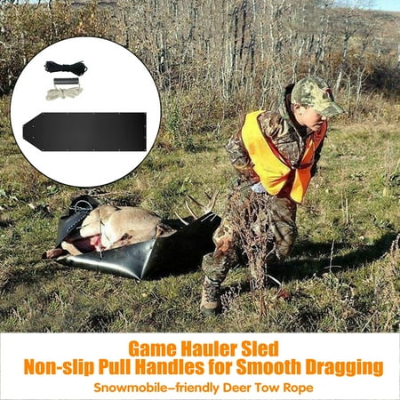 Ettsollp Deer Drag Sled with Heavy Duty Deer Drag Strap And Rope Deer Cart Game Hauler Hunting Ice Fishing Accessories for Antelope Elk Hauling