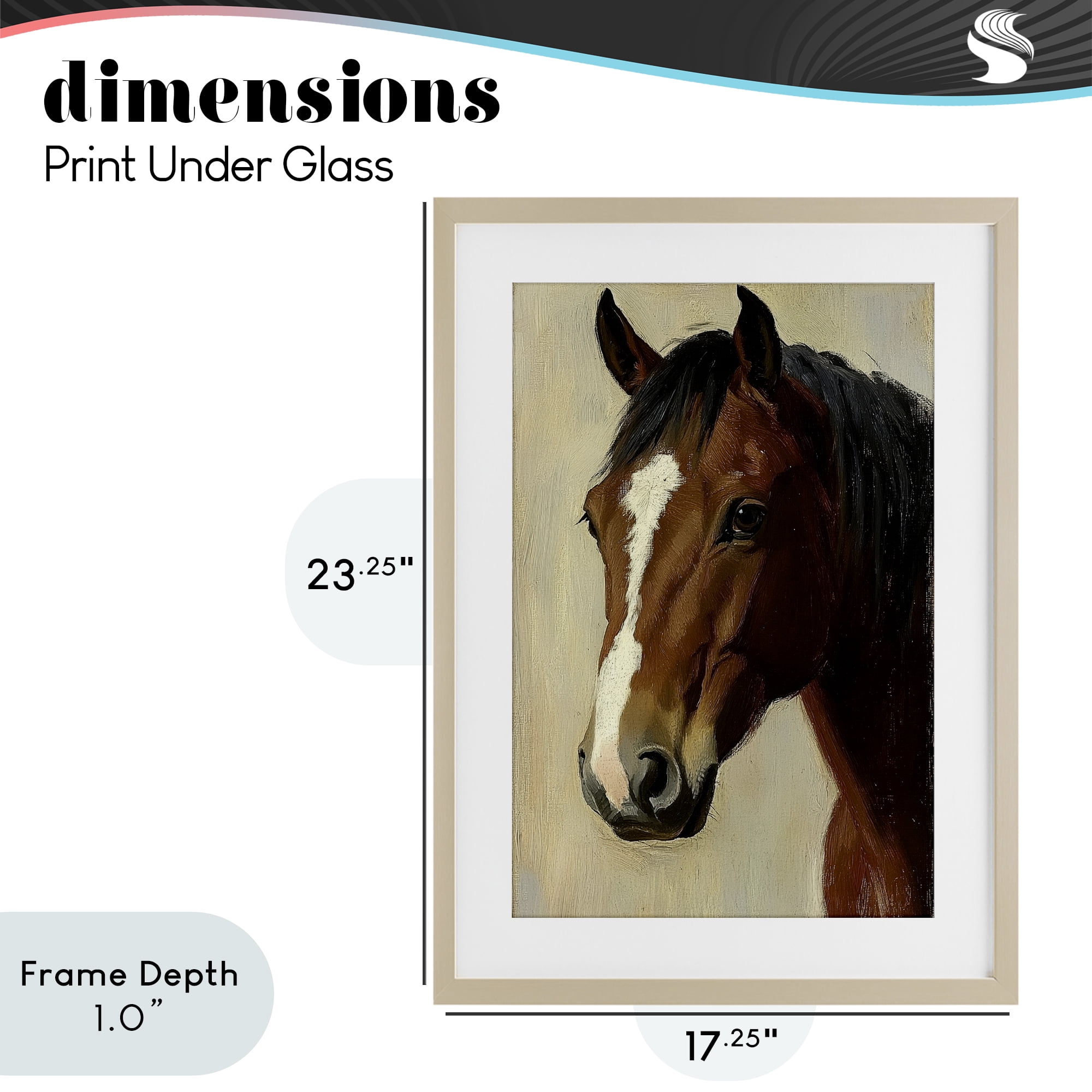 Stupell Industries Beautiful Brown Horse Portrait Birch Framed Print Under Glass, design by Petal Prints Design