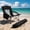 Black, variant on Coliware Folding Low Beach Chair, Portable Camping Chair with Side Cup Holder & Storage Space, Lightweight Heavy Duty Camping Chair for Adults, Carry Bag for Outdoor, Blue
