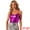Purple, variant on Women's Metallic Spaghetti Straps Cut Out Party Cami Top L Silver