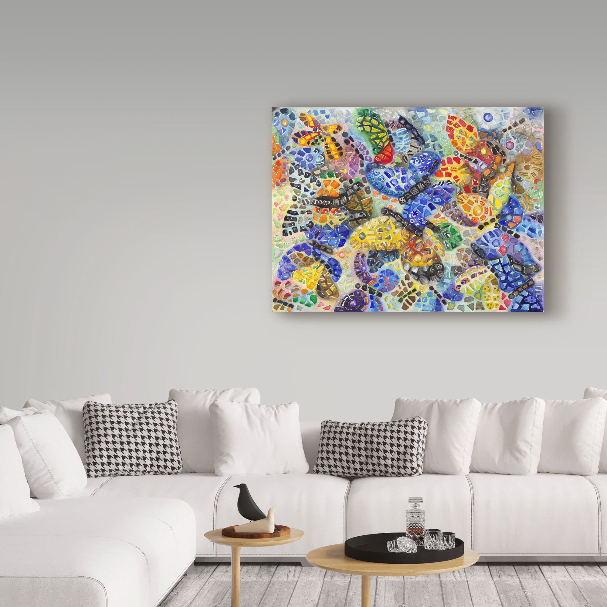 Trademark Fine Art 'Colorful Butterflies Pattern' Canvas Art by Charlsie Kelly