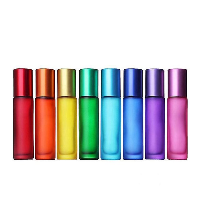 8 botellas de 0.3 fl oz Sailing coloridas esmeriladas de vidrio grueso para masaje