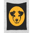 thumbnail image 1 of Jack Russell Tapestry, Hand Drawn Portrait Bicolor Pet Lover Composition Detailed Animal, Wall Hanging for Bedroom Living Room Dorm Decor, 60W X 80L Inches, Charcoal Grey Yellow, by Ambesonne, 1 of 2