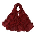 thumbnail image 2 of Women's Chiffon Hijab Scarf with Metal Chain Trim - Lightweight Flowy Headwrap for Muslim Women, Modest Fashion Shawl for Daily & Formal Wear - Red, 2 of 9