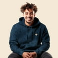 thumbnail image 4 of Dalix Cappuccino Embroidered Fleece Hoodie Mineral Wash Long Sleeve Sweatshirt Mens in Navy Blue XL X-Large, 4 of 5