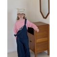 thumbnail image 3 of Girls' Denim Overalls 2-7Y Spring and Autumn Korean Style Children's Jeans Kid's Loose Casual Pants Trendy Girls Trousers, 3 of 6