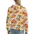 thumbnail image 7 of Uemuo Sunflowers Pumpkins And Autumn Leaves Pattern Women's Hoodie with Eye-catching Drawstrings- Casual Pullover Hoodie with Kangaroo Pocket, Stylish Hooded Sweatshirt-X-Large, 7 of 7