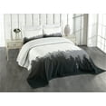 thumbnail image 3 of Ambesonne Forest Quilted Bedspread Set 3 Pcs, Abstract Wild Spruces, King Size, Black Grey White, 3 of 5