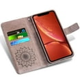 thumbnail image 2 of Case for iPhone XR, Genuine Leather Flip Wallet Case Cover with Stand for Men and Women, Magnetic Phone Case with Card Holder for iPhone XR (Black), 2 of 5