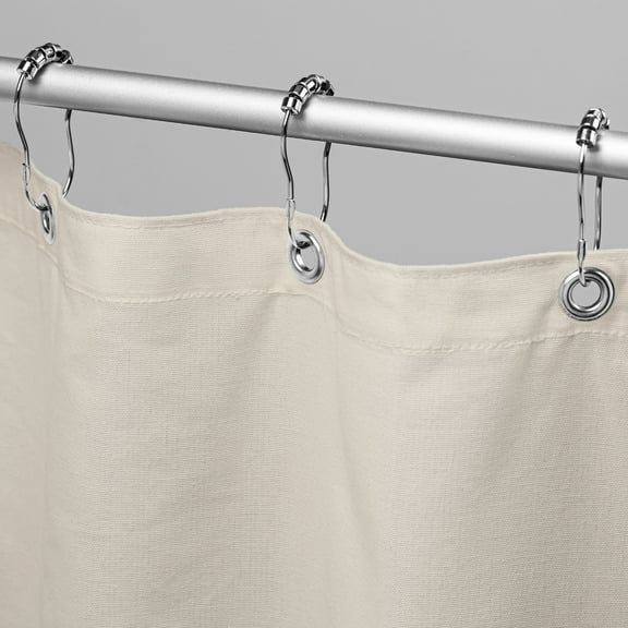 Cotton 70x74" Stall Shower Curtain - Natural fabric Leakproof curtain for luxury bathroom decor - Natural