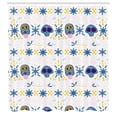 thumbnail image 2 of Ambesonne Cinco de Mayo Shower Curtain, Skulls Bones Flora, 69"Wx75"L, Azure Blue Multicolor, 2 of 4