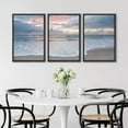 thumbnail image 4 of IDEA4WALL Framed Canvas Print Wall Art Set of 3 Serene Beach Sunset Ocean and Sky Landscape Modern Art Wall Decor Nature Scenery Sea Wave Prints Minimal Artwork For Home Decor - Black 16"x24"x3, 4 of 5