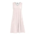 thumbnail image 4 of XuJwPNcy Womens Summer Dresses Sleeveless Striped Knee Length Dress with Pockets V Neck Comfortable Soft Dresses for Women, 4 of 7