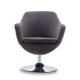 thumbnail image 3 of Caisson Grey and Polished Chrome Twill Swivel Accent Chair (Set of 2), 3 of 5