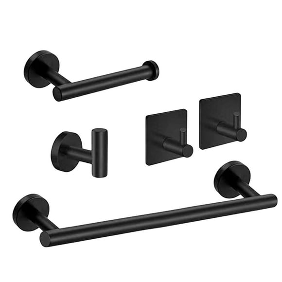 simhoa Matte Bathroom Hardware Set Towel Rack Toilet Paper Holder for Hotel Toilet Black B