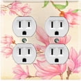 thumbnail image 1 of Metal Light Switch Plate Cover Classy Pink Magnolia Floral Wallpaper FLW104, 1 of 13