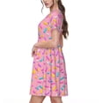 thumbnail image 2 of Disketp Donut para Vestido de Manga Corta para Mujeres, Vestidos de Verano para Mujeres, Casual y Holgado para la Playa, 2 of 6