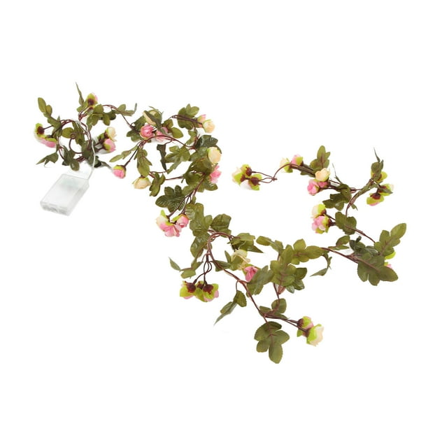 Cadena de luces decorativas con flores, cadena de luces LED de ratán con flores, cadena de luces LED de ratán con flores, lámpara de alta capacidad