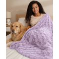 thumbnail image 4 of Utopia Bedding Plush Checkered Fleece Blanket Lilac Queen, 90x90 Inches Travel Friendly, Soft Cozy Throw Blanket for Couch, Sofa, Bed - Home Decor Gift for Kids, Women and Men, 4 of 5