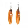 thumbnail image 6 of HOOUN Beach Jewelry Hook Earrings Gift Feather Beaded Earrings Drop Dangle Earrings +-yellow, 6 of 9