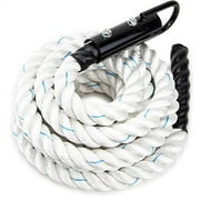 Crown Sporting Goods White Poly Dac Gym Climbing Rope, Knotless, 12'