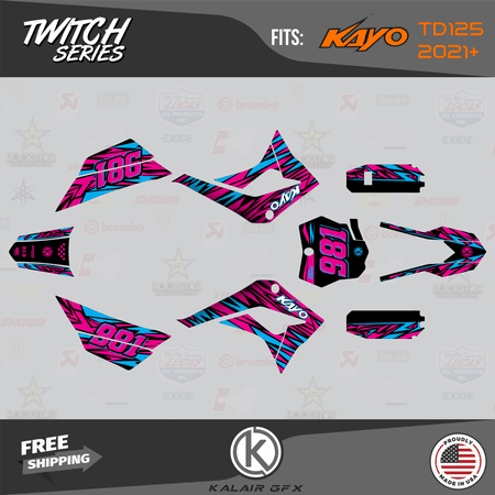 Kalair GFX Graphics Kit for Kayo PIT BIKE TD125 (2021+) Twitch Series