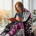 thumbnail image 3 of Sister Gifts, Gifts for Sister, Sister Blanket 60"x 50", Sister Gifts from Sisters, Sister Birthday Gifts from Sister, Big Sister Gift, Sister Gifts Ideas for Mothers Day Christmas, 3 of 5