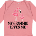 thumbnail image 4 of Inktastic Grammie Loves Me Girl Flamingo Girls Long Sleeve Baby Bodysuit, 4 of 5