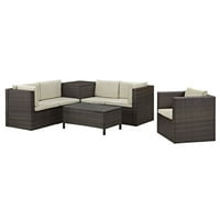 Walker Edison Furniture Company 7-Piece Wicker Patio Conversation Set