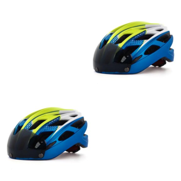 Naiovety Casco de bicicleta portátil para hombres adultos Manténgase seguro en aventuras ciclistas Protección de seguridad Ajustable Azul Azul amarillo Tamaño libre 2Conjunto