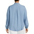 thumbnail image 3 of Terra & Sky Women's Plus Size Long Sleeve Tie Neck Top, 3 of 5