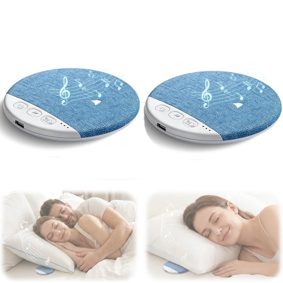 2 Pack Under Pillow Speaker Hifi Bluetooth White Noise Sleep Aid Timer Bedside Speaker