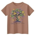 thumbnail image 3 of CCRFTGI Mardi Gras Shirt for Child Girls Size 7 Funny Bead Tree Shirts Trendy Beads Tee Holiday Crew Neck Carnival T-Shirt Light Brown 12-13 Years, 3 of 3