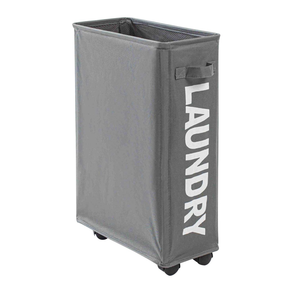 Aluminum Frame Laundry Basket Foldable Dirty Clothes Basket Tall Thin