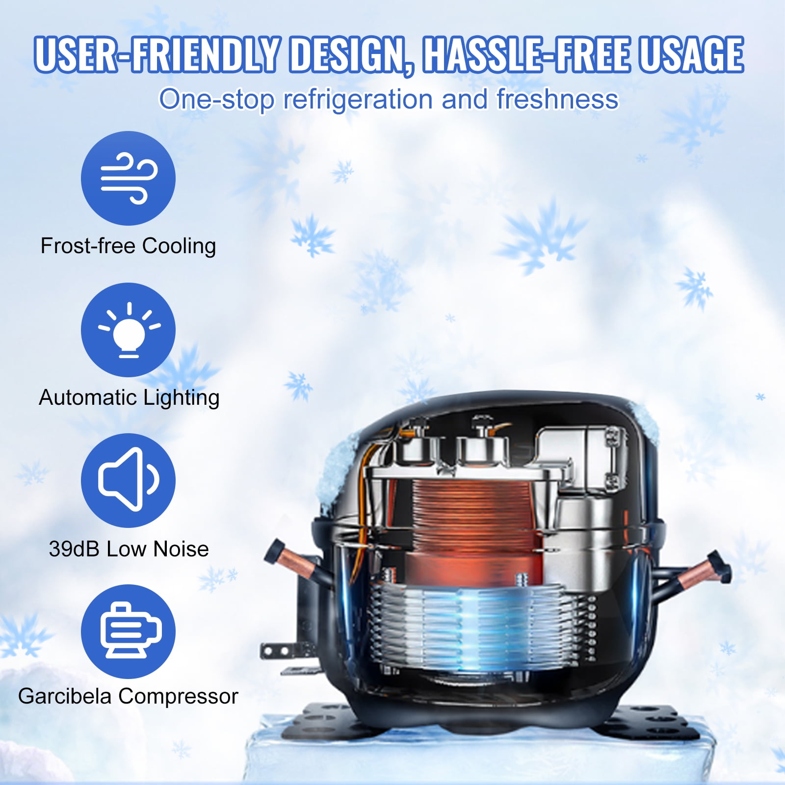 VEVOR Commercial Blast Freezer, 114 L / 4 Cu.ft Blast Chiller with 5 Trays, Blast Chiller Freezer Chest with 4 Freezing Modes, Stainless Steel Food Blast Freezer with Casters for Restaurant, Seafood