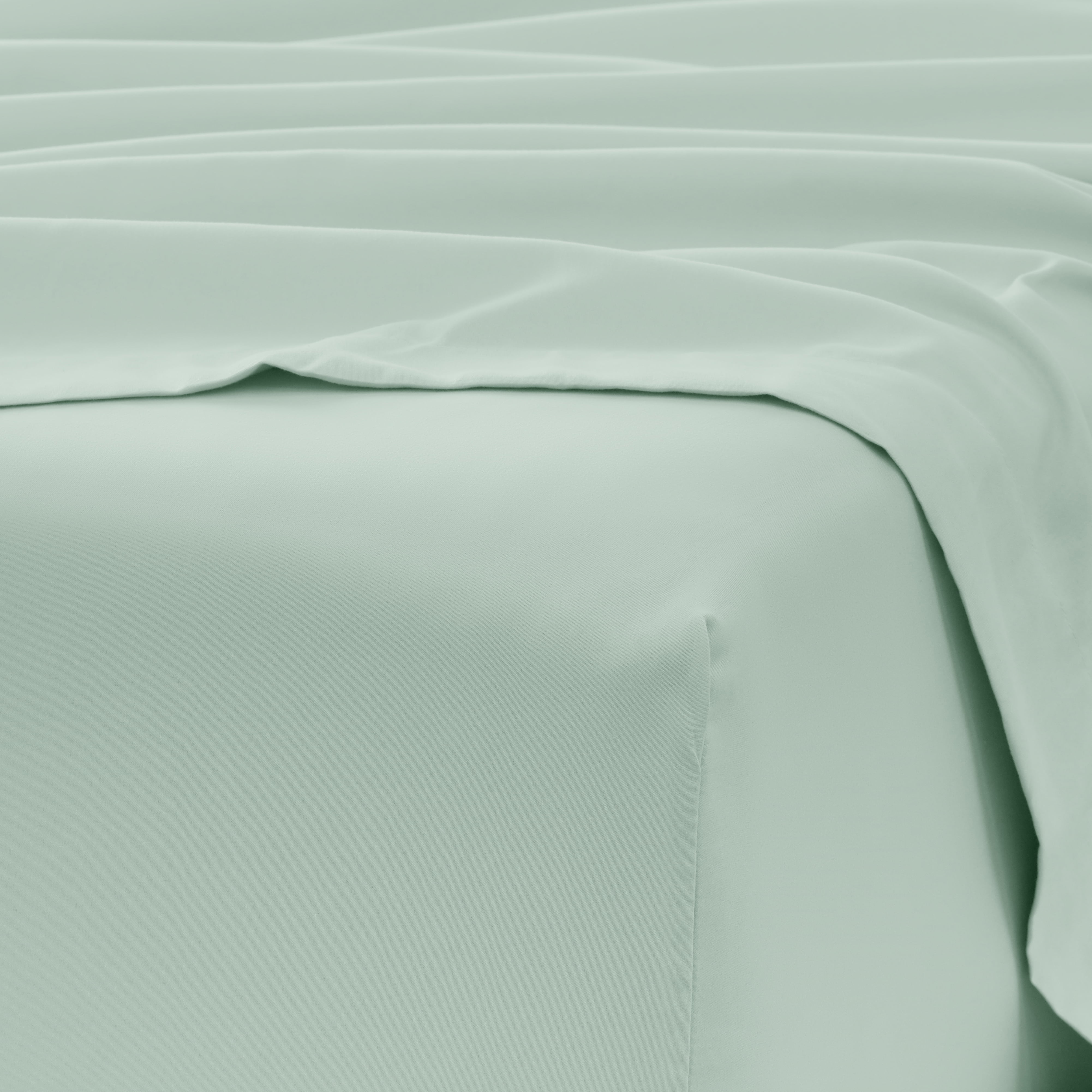 Full, Mint Solid Microfiber 6 Piece Bed Sheet Set, by Noble Linens