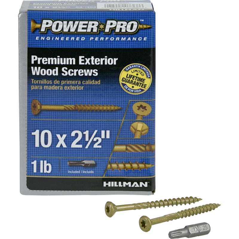 HILLMAN FASTENERS Wood & Deck Screws, Sharp Point, Star, #10 x 2.5-In., 1-Lb. 48601