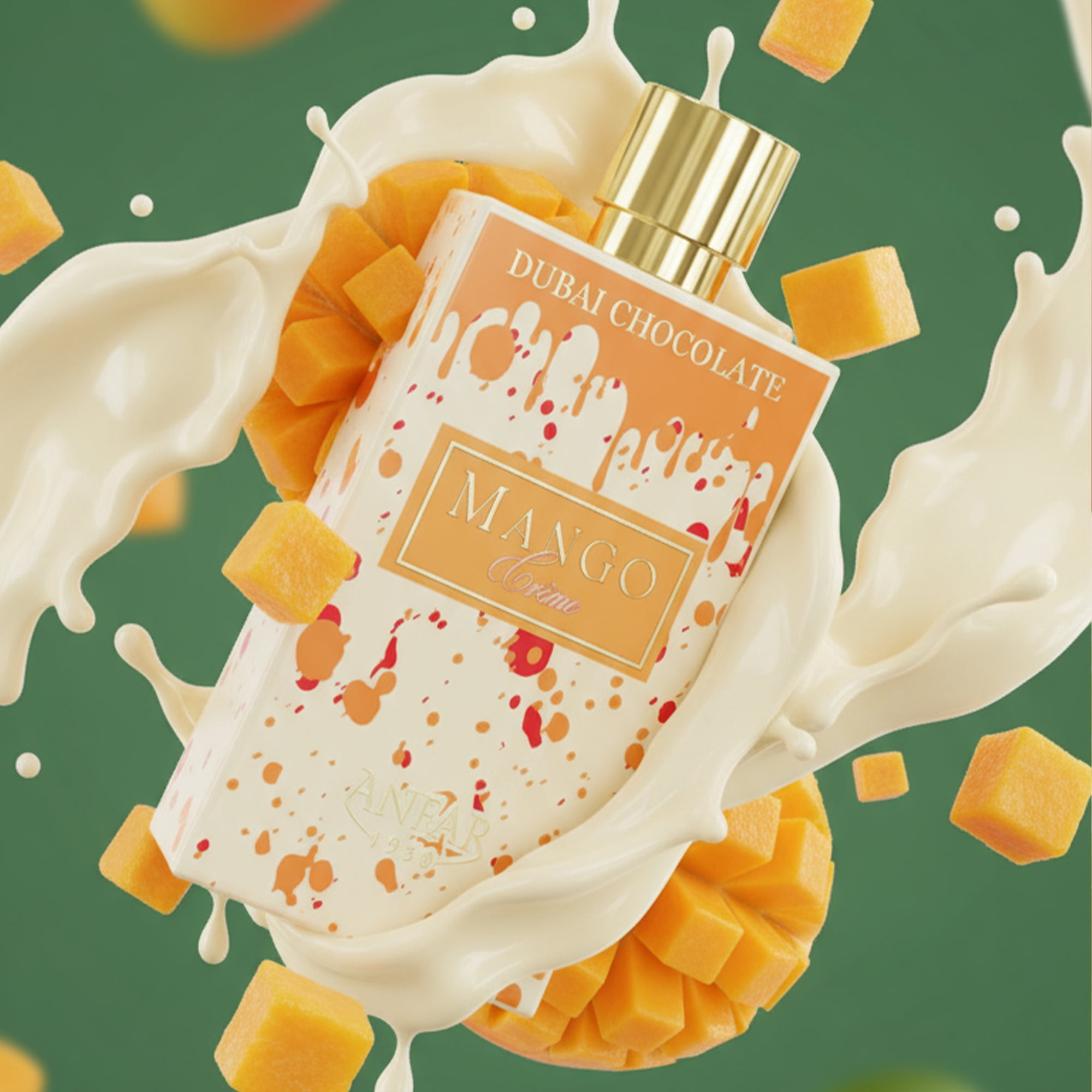 Anfar Dubai Chocolate Mango Creme - Perfume for Women and Men - Top Notes of Mango, Orange Blossom, and Vanilla - Long-Lasting Scent - 2.7 oz