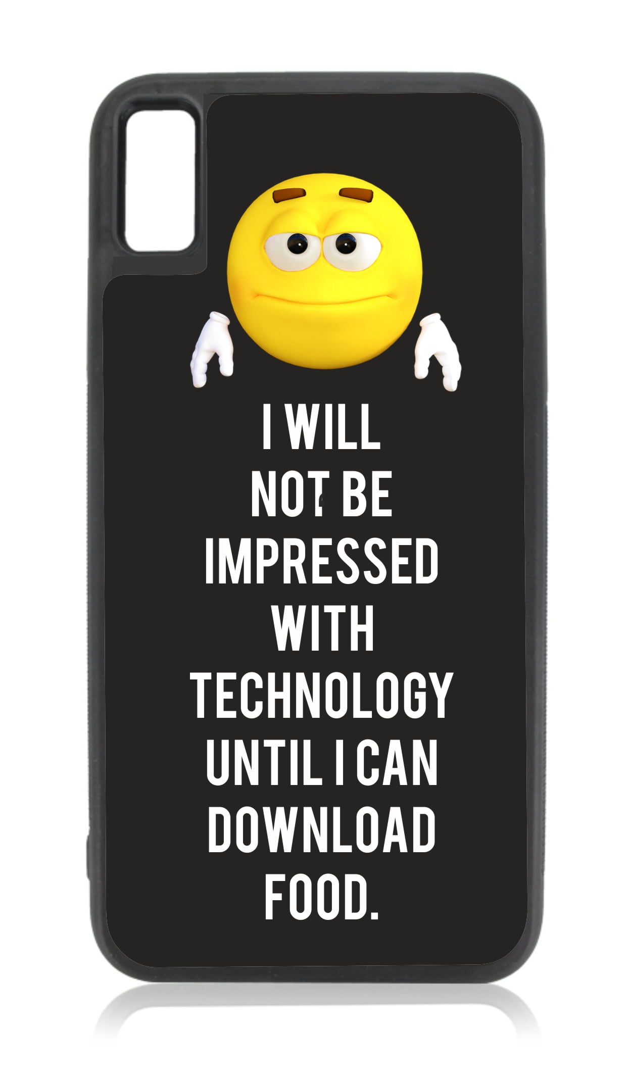 Technology Yellow Emoticon iPhone XR Quote Cases XR Quote Case Black Rubber Case for iPhone XR