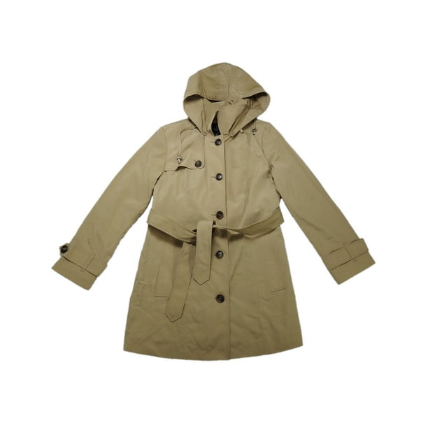 London Fog Womens Size 2X-Large Midi-Length Hooded Trench Coat w/Gun Flap,  British Khaki - Walmart.com