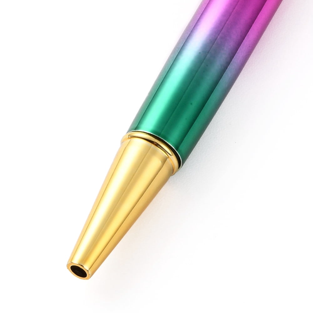 15pcs Ballpoint Pens with Mixed Stone Chip Beads 14.1x1.3x0.95cm