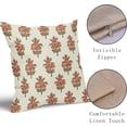 thumbnail image 4 of Brown Orange Floral Pillow Covers 16x16 Set of 2 Fall Colored Flower Leaves Print Decorative Throw Pillow Cases Outdoor Farmhouse Decoration for Sofa Couch Bed, 4 of 6
