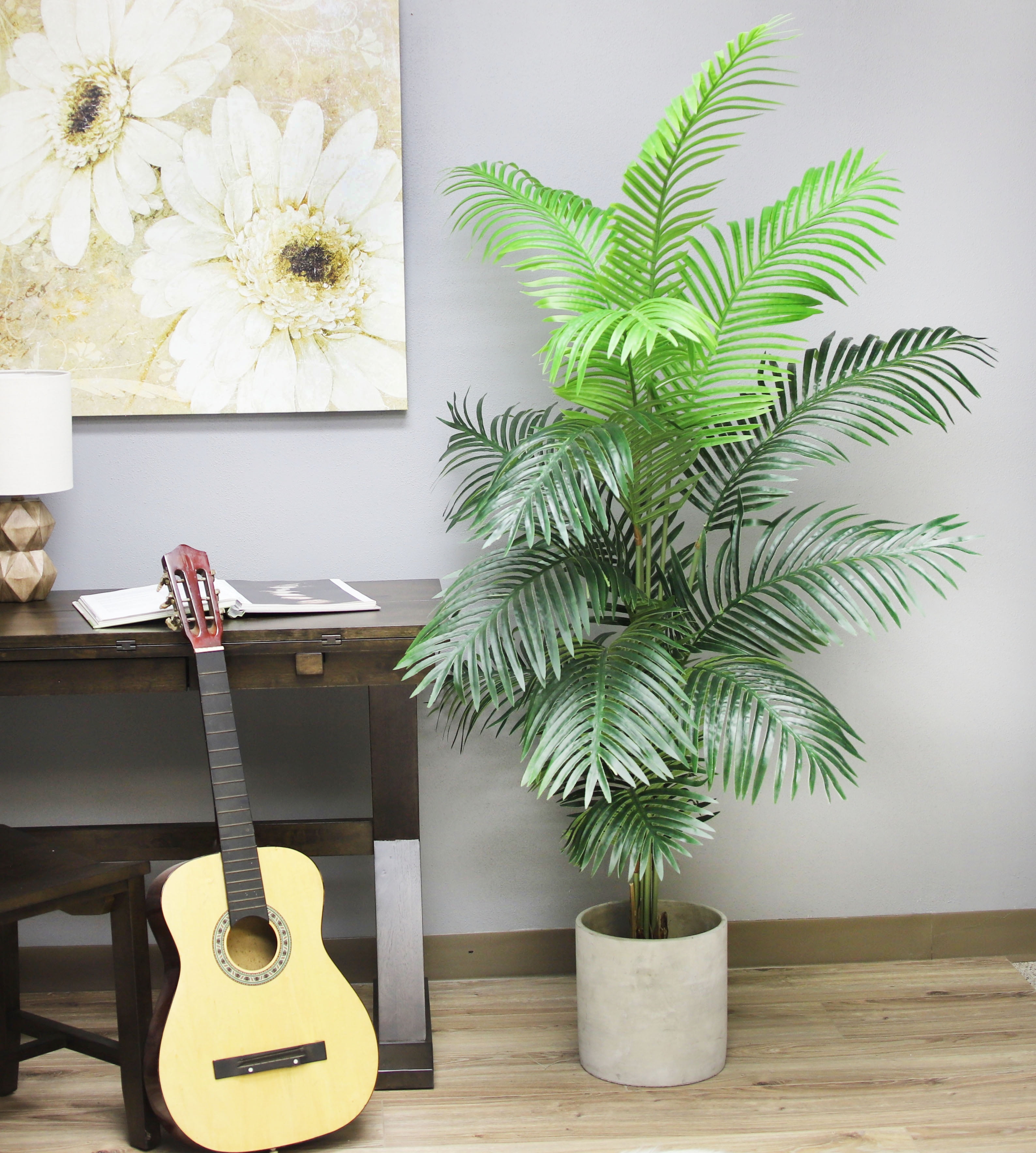 The Mod Greenhouse 72" Artificial Green Areca Palm Tree in a Matte Black Grower's Pot