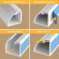 thumbnail image 2 of czcpp-15.7" White Quarter Round Cable Raceway, Corner Cord Cover, Self-Adhesive Floor Molding with Wire Channel, Baseboard Cable Hider - 0.87" (W) x 0.87" (H) x 15.7-inch Length - White, 2 of 4