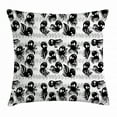 thumbnail image 1 of Octopus Throw Pillow Cushion Cover, Cartoon Ocean Animals in Various Expressions Sleepy Curious Zigzag Backdrop, Decorative Square Accent Pillow Case, 20 X 20 Inches, Black Grey White, by Ambesonne, 1 of 2