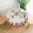 thumbnail image 5 of Christmas Round Tablecloths Candy Cane and Christmas Ribbon 60 inch Winter Xmas Table Cloths Cover Mat Washable Table Covers Red Tablecloth Home Parties Holiday Dinner Party Dining Room Table Decor, 5 of 5